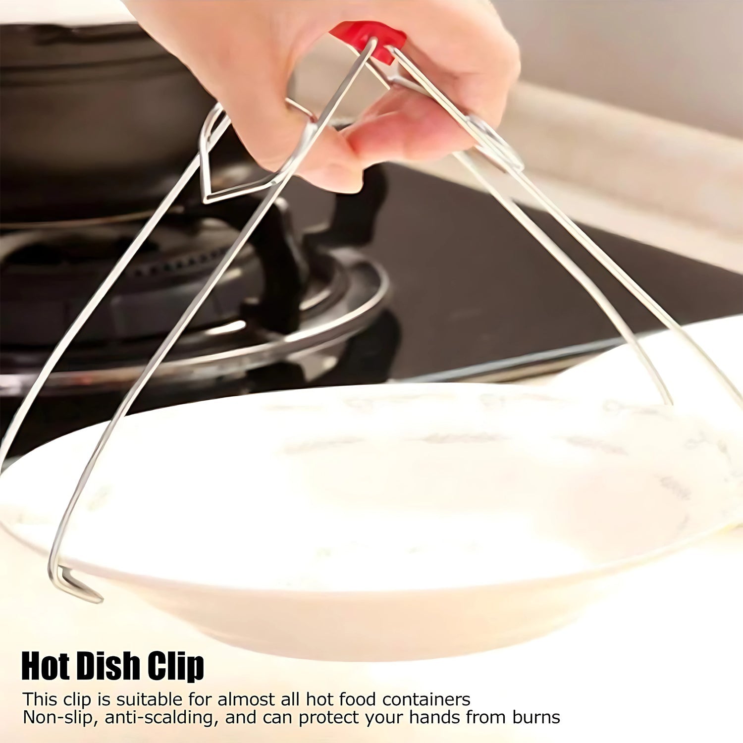 Heavy-Duty Stainless Steel Kitchen Dish Plate Bowl Vessel Gripper Tong (1 Pc) Heavy-Duty Stainless Steel Kitchen Dish Plate Bowl Vessel Gripper Tong (1 Pc)